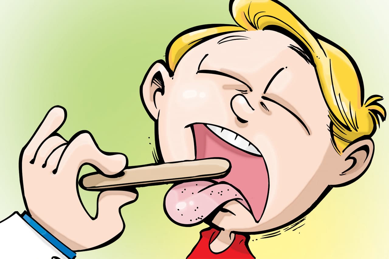 Illustration: a tongue depressor — persistent thrush or fungal infection